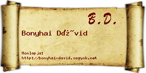 Bonyhai Dávid névjegykártya
